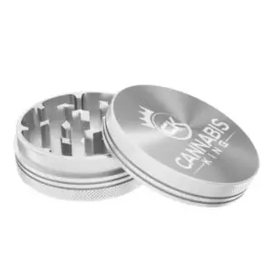 Grinder Cannabis King – Logotipo Clásico – Plata – 2 capas 54mm