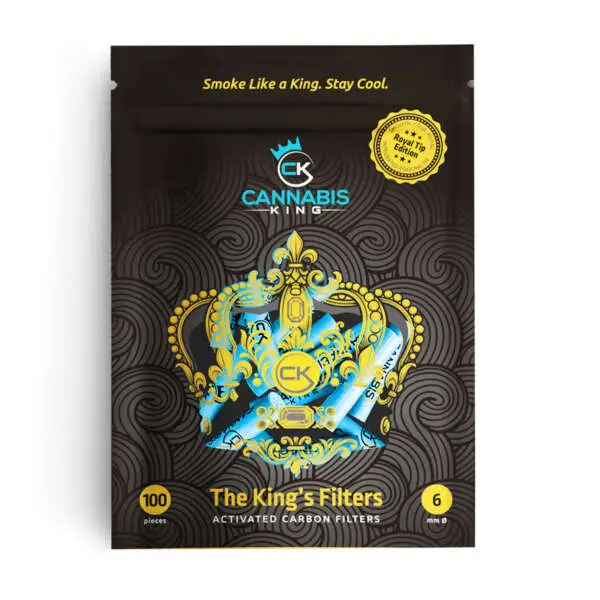 Filtros bucales de carbón activado – Cannabis King – 6mm – 100 piezas